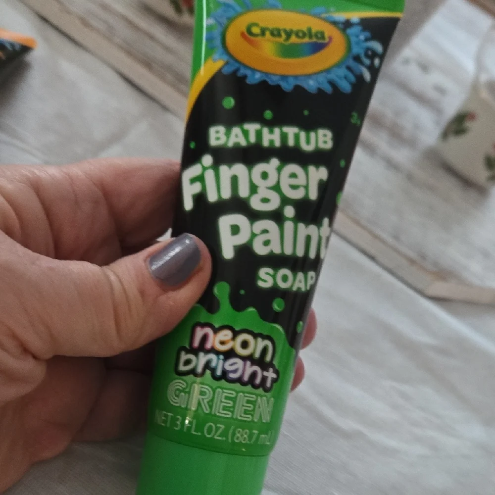 Nwt Crayola Neon Bright Bathtub Finger Paint Soap - Purple, Orange, Green